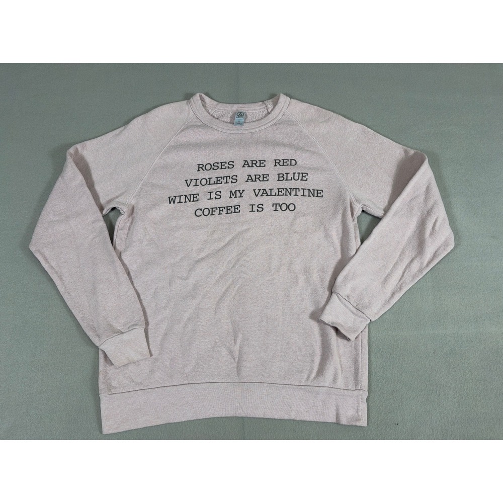 Alternative Apparel Wine Coffee Valentine Graphic‎ oversized Sweatshirt Women M